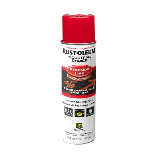 Picture of Rust-Oleum Industrial Choice M1600 System Solvent-Based Precision Line Inverted Marking Paint, 17 Oz, Safety Red, Case Of 12 Cans