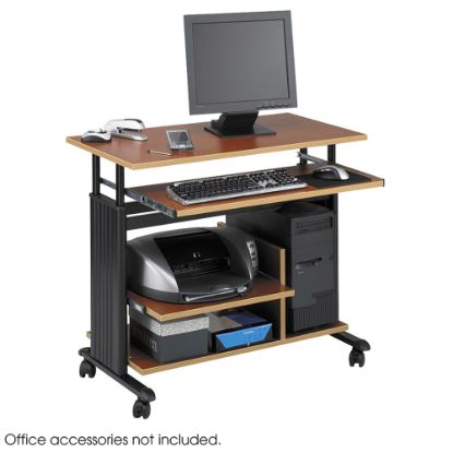 Picture of Safco Muv Adjustable Mini-Tower Workstation, 33inH x 22inW x 35-1/2inD, Cherry