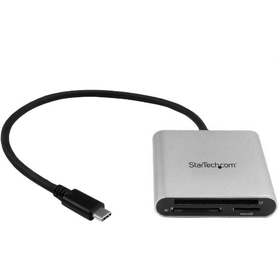 Picture of StarTech.com USB 3.0 Flash Memory Multi-Card Reader / Writer with USB-C - SD microSD and CompactFlash Card Reader w/ Integrated USB-C Cable - SD, microSD, MultiMediaCard (MMC), SDHC, SDXC, microSDHC, microSDXC, CompactFlash Type I, CompactFlash Type II