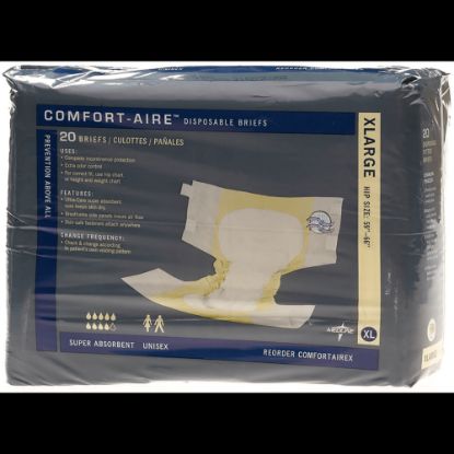 Picture of Comfort-Aire Disposable Briefs, X-Large, 59 - 66in, Beige, Bag Of 20, Case Of 3 Bags