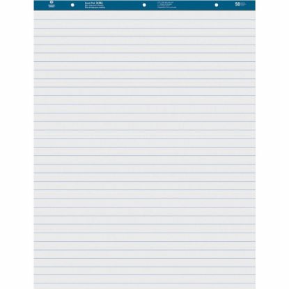 Picture of Business Source Standard Ruled Easel Pad - 50 Sheets - 15 lb Basis Weight - 27in x 34in - White Paper - Perforated - 2 / Carton