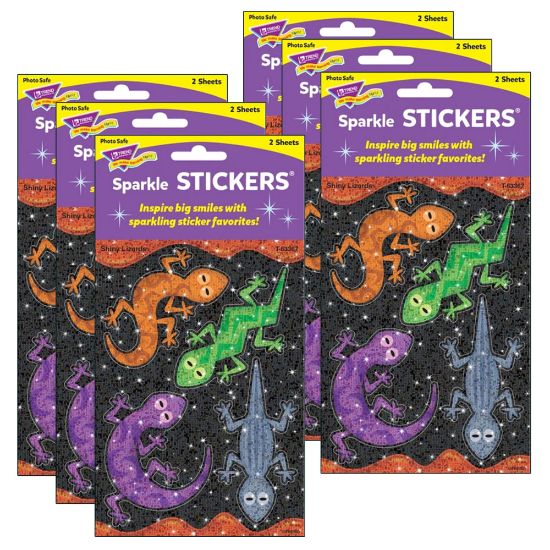 Picture of Trend Sparkle Stickers, Shiny Lizards, 8 Stickers Per Pack, Set Of 6 Packs