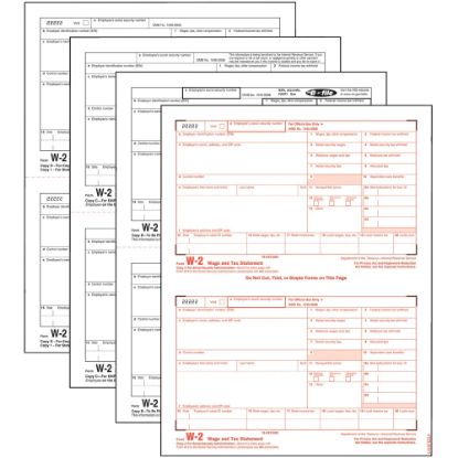 Picture of TOPS Laser W-2 Forms Kits, 5 1/2in x 8 1/2in, 4-Part, White, Pack Of 50