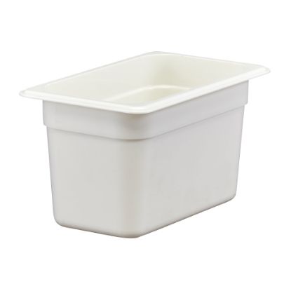 Picture of Cambro Camwear GN 1/4 Size 6in Food Pans, 6inH x 6-3/8inW x 10-1/2inD, White, Set Of 6 Pans