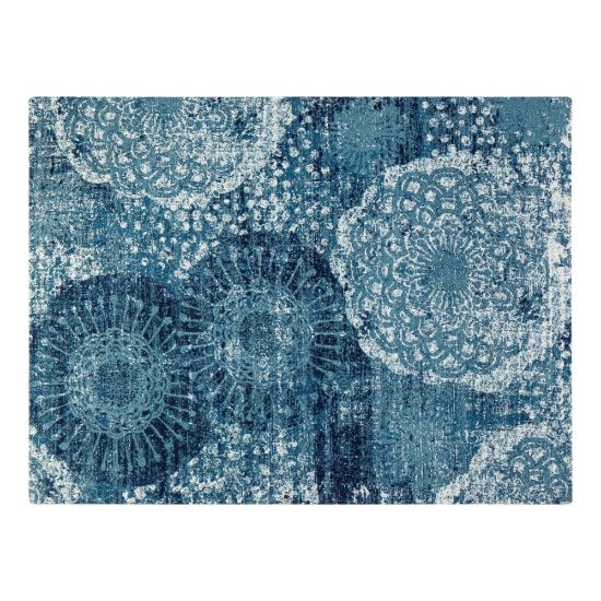 Picture of Anji Mountain Maldives Rug'd Chair Mat, 1/4inH x 40inW x 54inD, Blue/Ivory