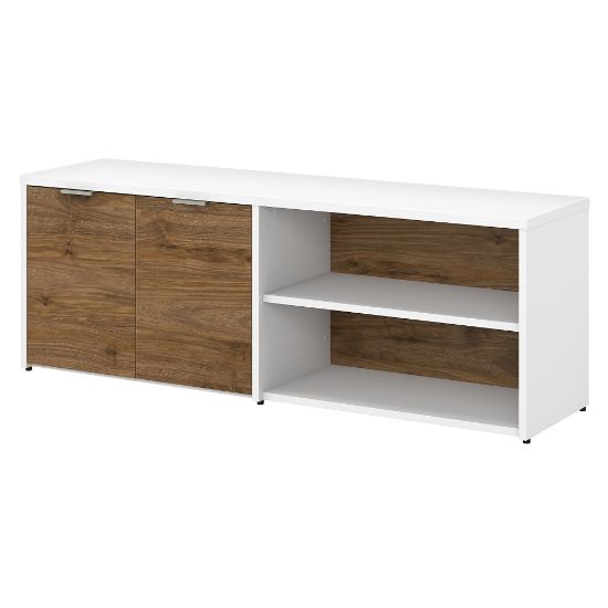 Picture of Bush Business Furniture Jamestown Low Storage Cabinet With Doors And Shelves, Fresh Walnut/White, Standard Delivery