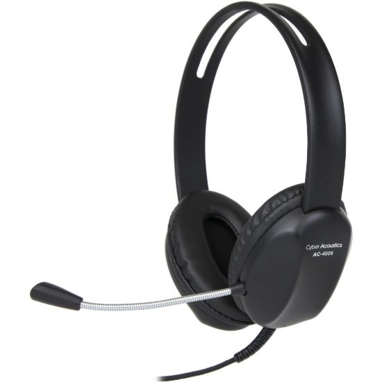 Picture of Cyber Acoustics AC-4006 USB Stereo Headset - Stereo - USB - Wired - 20 Hz - 20 kHz - Over-the-head - Binaural - Supra-aural - Uni-directional, Noise Cancelling Microphone