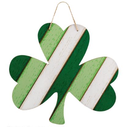 Picture of Amscan 242607 St. Patricks Day MDF Shamrock Signs, 13in x 14in, Green, Pack Of 2 Signs