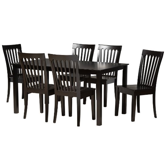 Picture of Baxton Studio Erion 7-Piece Dining Set, Dark Brown