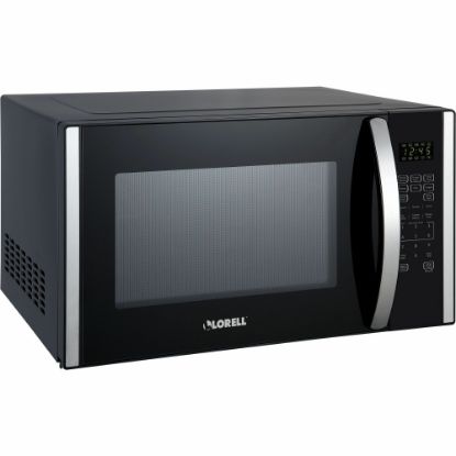 Picture of Lorell Microwave - Single - 1.6 ft� Capacity - Microwave - 11 Power Levels - FuseMetal - Countertop - Black, Silver