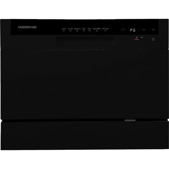 Picture of Farberware Professional FCD06 Counter-Top Dishwasher, 17-1/4inH x 21-13/16inW x 21-3/4inD, Black