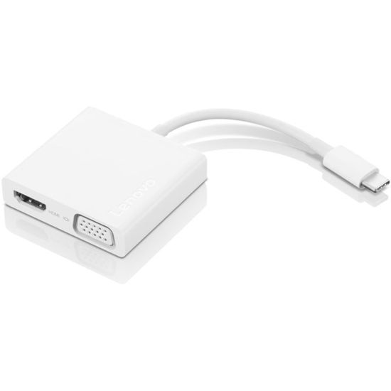 Picture of Lenovo USB-C 3-in-1 Hub - Adapter - 24 pin USB-C male to HD-15 (VGA), HDMI, USB Type A female - 4K support, 1080p support