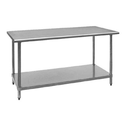 Picture of Quantum Stainless Steel Work Table With Adjustable Under-Shelf, 34inH x 60inW x 24inD, Silver