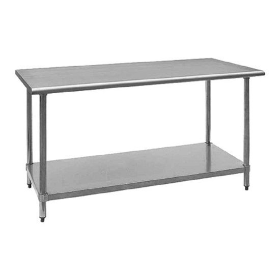 Picture of Quantum Stainless Steel Work Table With Adjustable Under-Shelf, 34inH x 60inW x 24inD, Silver