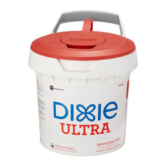 Picture of Dixie Closed-System Wipe Dispenser Bucket, 8-15/16inH x 10inW x 8-1/16inD, White