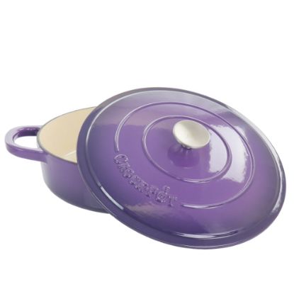 Picture of Crock-Pot Artisan 2-Piece Enameled Cast Iron Braiser Pan, 5 Quart, Lavender