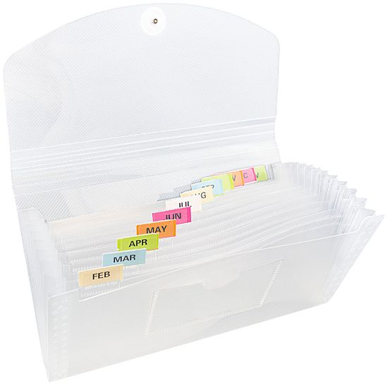 Picture of JAM Paper Expanding File, 6in Expansion, 5-1/2in x 8-1/2in, Clear