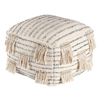 Picture of Anji Mountain Graduation Day Pouf Ottoman, Beige/Gray