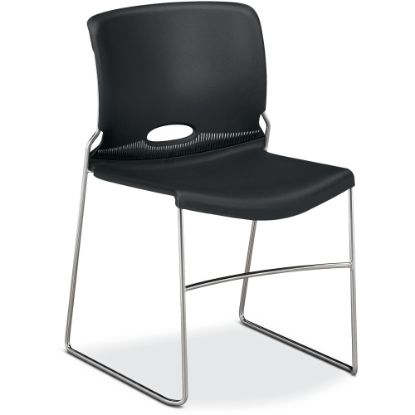 Picture of HON Olson High-Density Stacking Chairs, Onyx/Chrome, Pack Of 4 Chairs