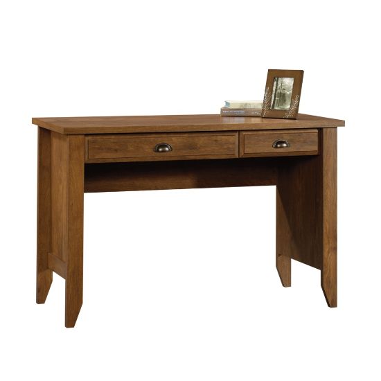 Picture of Sauder Shoal Creek 48inW Computer Desk With Flip Down Computer Tray, Oiled Oak