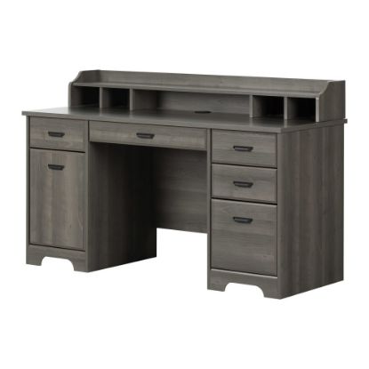 Picture of South Shore Versa 60inW Computer Office Desk, Gray Maple