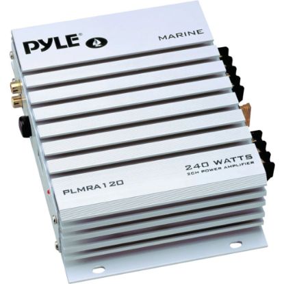 Picture of Pyle Hydra PLMRA120 Marine Amplifier - 140 W RMS - 240 W PMPO - 2 Channel - Class A - 8 Ohm - 80 dB SNR - 0.1% THD - 20 Hz to 30 kHz