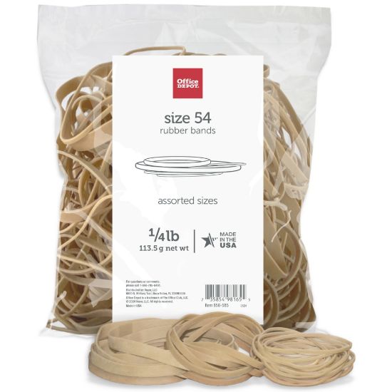 Picture of Office Depot Brand Rubber Bands, #54, Assorted Sizes, Crepe, 1/4 Lb. Bag