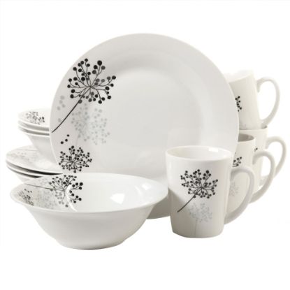 Picture of Gibson Netherwood 12-Piece Dinnerware Set, White/Gray, 995105576M