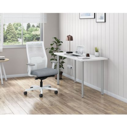 Picture of HON Ignition 2.0 ReActiv Ergonomic Fabric Mid-Back Task Chair, Basalt/Designer White