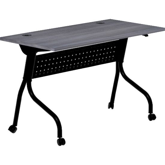 Picture of Lorell 48inW Flip-Top Training Table, Charcoal/Black