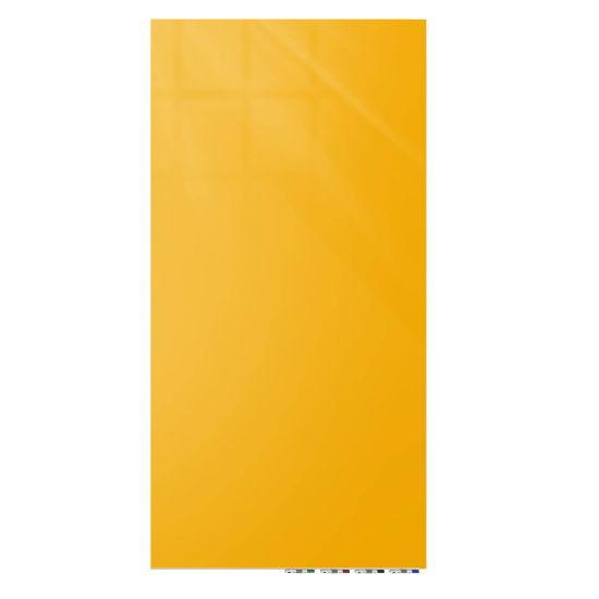 Picture of Ghent Aria Low-Profile Magnetic Glass Whiteboard, 72in x 36in, Marigold