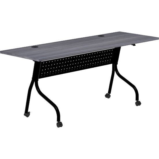 Picture of Lorell 72inW Flip-Top Training Table, Charcoal/Black