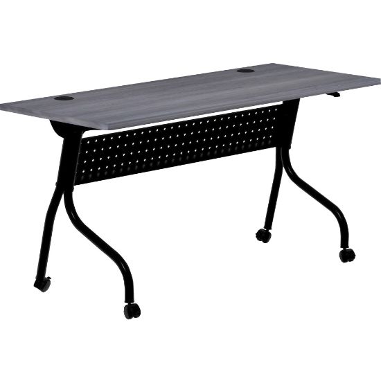 Picture of Lorell 60inW Flip-Top Training Table, Charcoal/Black