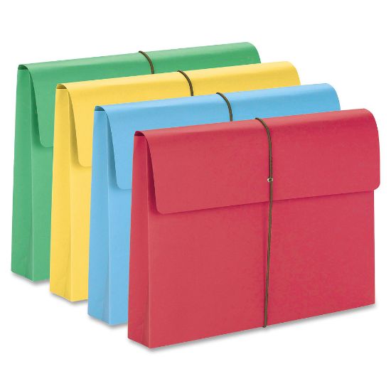 Picture of Smead Elastic Closure Expanding School Wallets, Legal Size, 2in Expansion, Assorted Colors, Pack Of 50