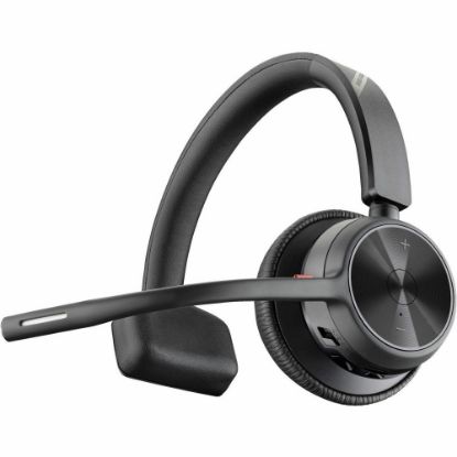 Picture of Poly Voyager 4310 USB-C Headset +BT700 Dongle + Charging Stand - Microsoft Teams Certification - Siri, Google Assistant - Mono - USB Type C - Wired/Wireless - Bluetooth - 298.6 ft - 20 Hz - 20 kHz - Over-the-head, On-ear - Monaural - Supra-aural