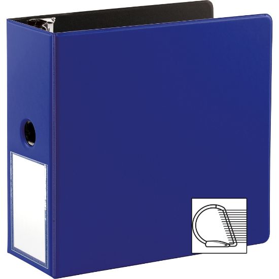 Picture of Business Source 3-Ring Binder, 5in Slant Rings, Navy