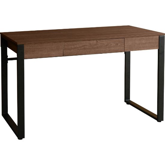 Picture of Lorell SOHO Table Desk - 47in x 23.5in x 30in - 1 - Band Edge - Material: Steel Leg, Laminate Top, Polyvinyl Chloride (PVC) Edge, Steel Base - Finish: Walnut, Powder Coated Base