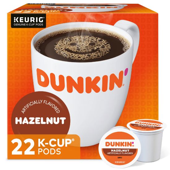 Picture of Dunkin Donuts Single-Serve Coffee K-Cup, Hazelnut, Carton Of 22