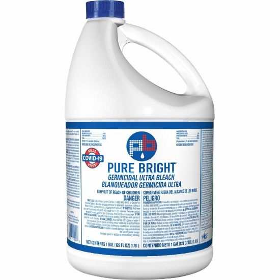 Picture of KIK Custom Pure Bright Germicidal Ultra Bleach - Concentrate Liquid - 128 fl oz (4 quart) - 1 Each - White