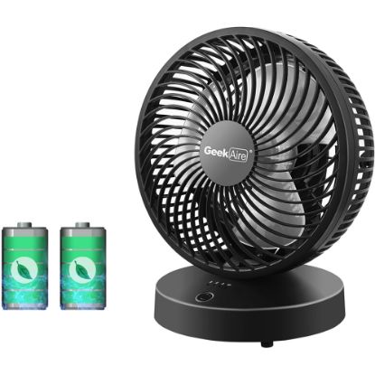 Picture of Geek Aire 8in Smart Rechargeable Desktop Turbo Fan, 9-13/16 x 7-5/16, Black