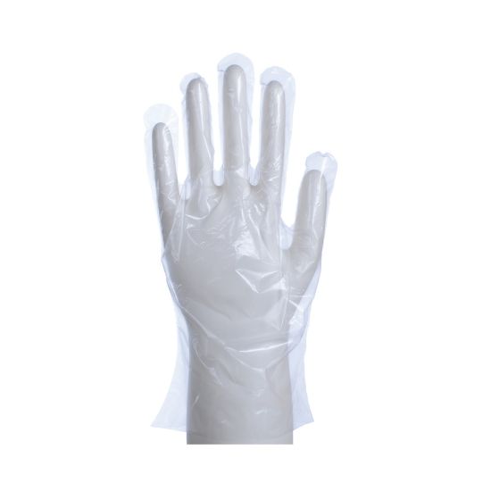 Picture of Daxwell Embossed Cast Polyethylene Gloves, Small, Clear, 100 Gloves Per Box