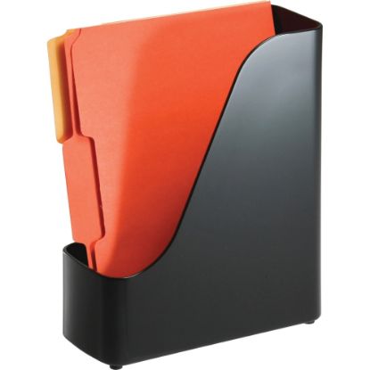 Picture of Officemate Open Top Magazine File - Black - Plastic - 1 Each