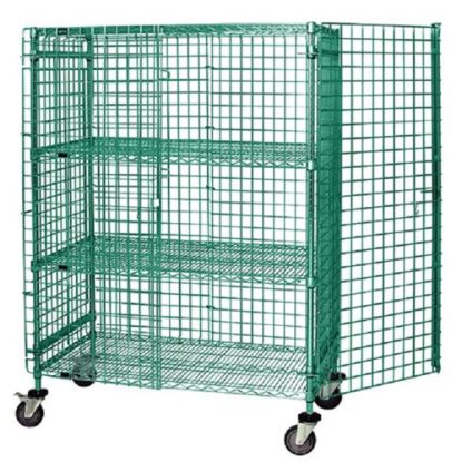 Picture of Quantum Proform Epoxy Stem 3-Level Security Cage, 69inH x 36inW x 24inD, Green