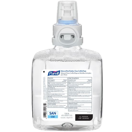 Picture of Purell Advanced Green Certified Foam Hand Sanitizer Refill For CS8 Touch-Free Hand Sanitizer Dispensers, Unscented, 40.6 Oz, Case Of 2 Refills