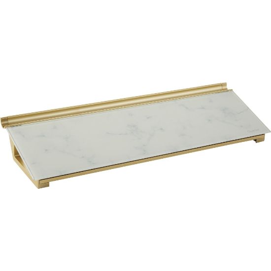 Picture of Quartet Glass Unframed Dry-Erase Whiteboard Desktop Computer Pad, 6in x 18in, Marble