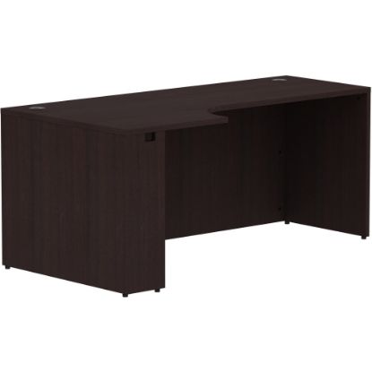 Picture of Lorell 72inW Left-Corner Credenza Computer Desk, Espresso