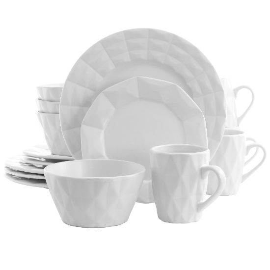 Picture of Elama 16-Piece Stoneware Dinnerware Set, White