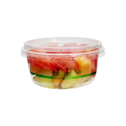 Picture of Stalk Market Compostable Hinged Deli Containers, 3in x 4.75in, 12 Oz, Clear, Pack Of 600