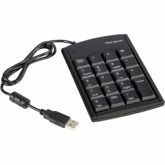 Picture of Targus Ultra Mini 19-Key Numeric Keypad With USB Hub, Black, PAUK10U