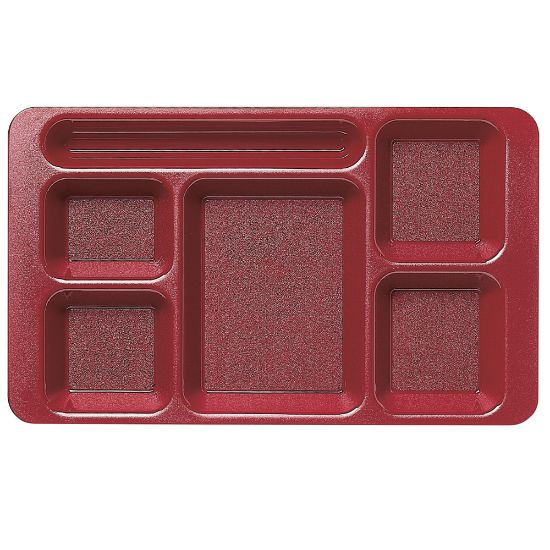 Picture of Cambro Camwear 5-Compartment Trays, Cranberry, Pack Of 24 Trays